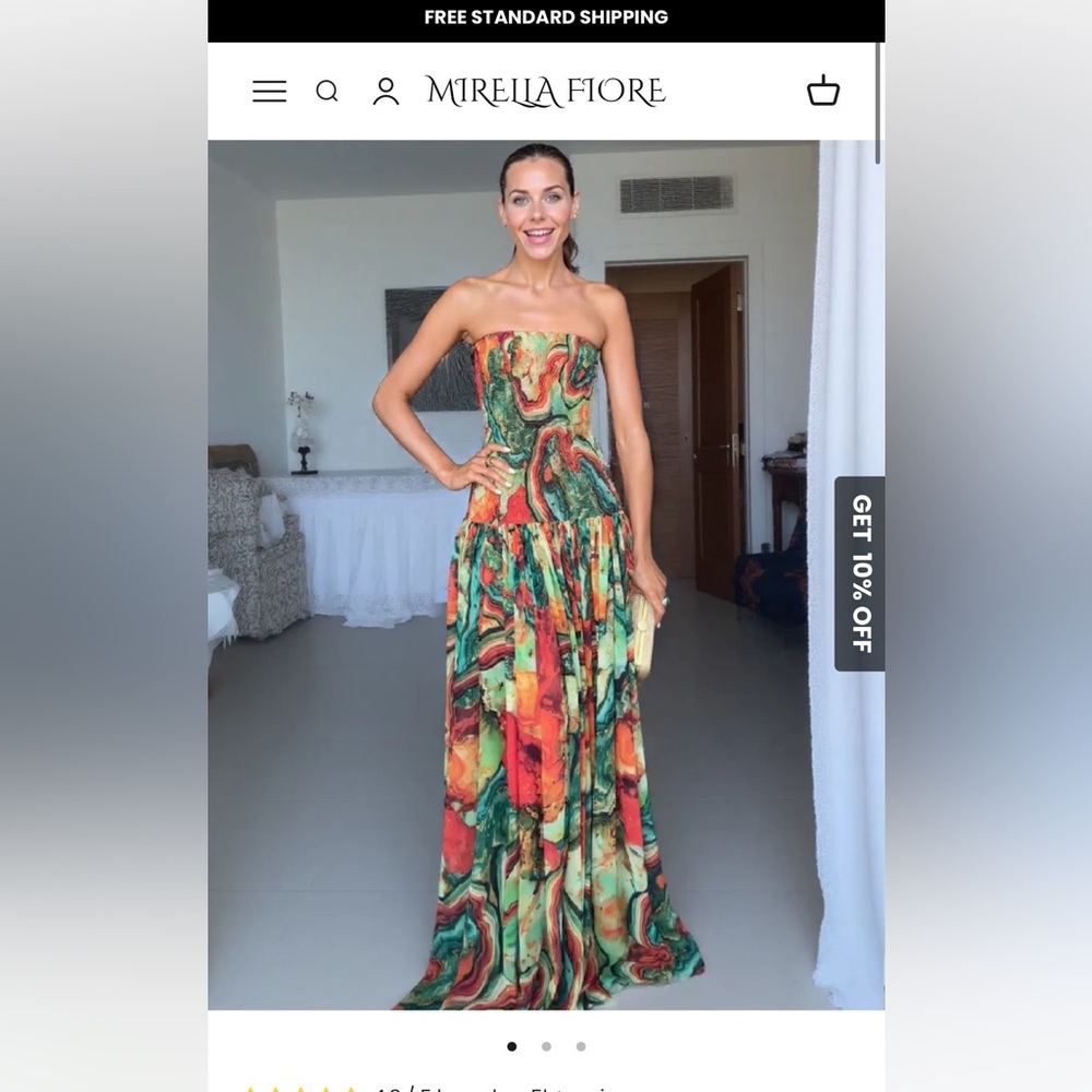 Elegant Multicolor Strapless Dress